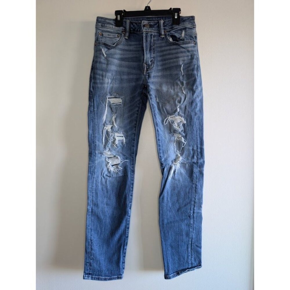 American Eagle Slim Jeans 29x32 Next Level Airflex Distressed Stretch Straight